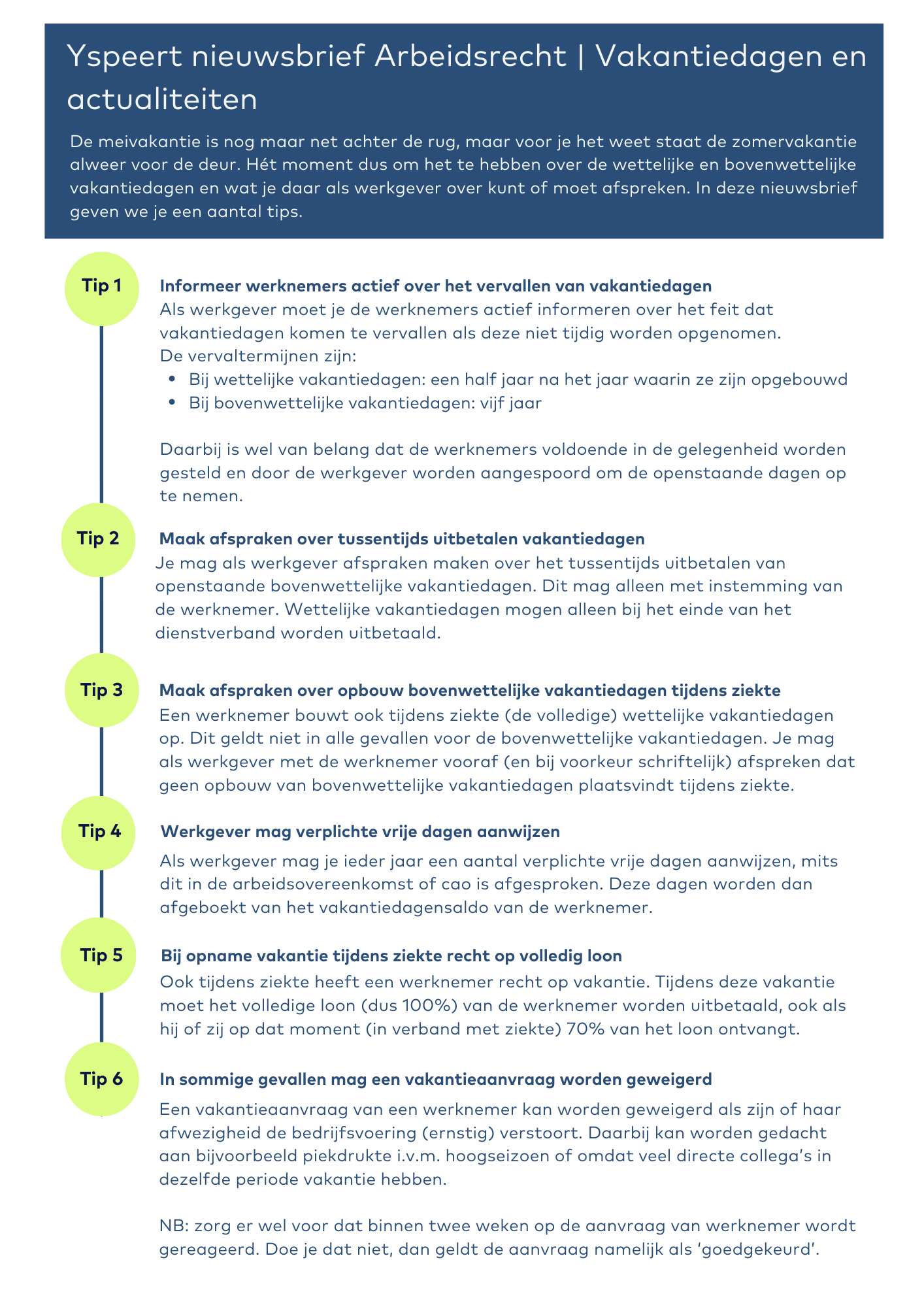 Nieuwsbrief arbeidsrecht | vakantiedagen en het concurrentiebeding mogelijk aan banden gelegd